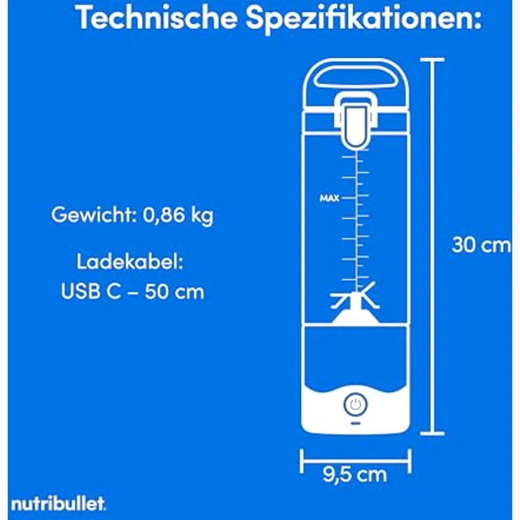 NutriBullet NBP003BP, Standmixer mit leistungsstarkem Motor, rosa – Bild 2