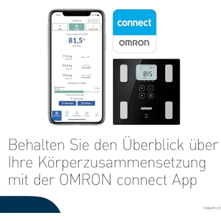 Omron Körper-Analyse-Waage VIVA HBF-222T-EBK – Bild 6