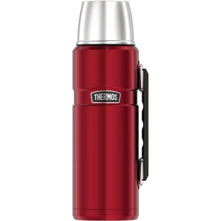 Thermos 4003.248.120 Isolierflasche Stainless King, 1,2 L, Edelstahl, Cranberry – Bild 1