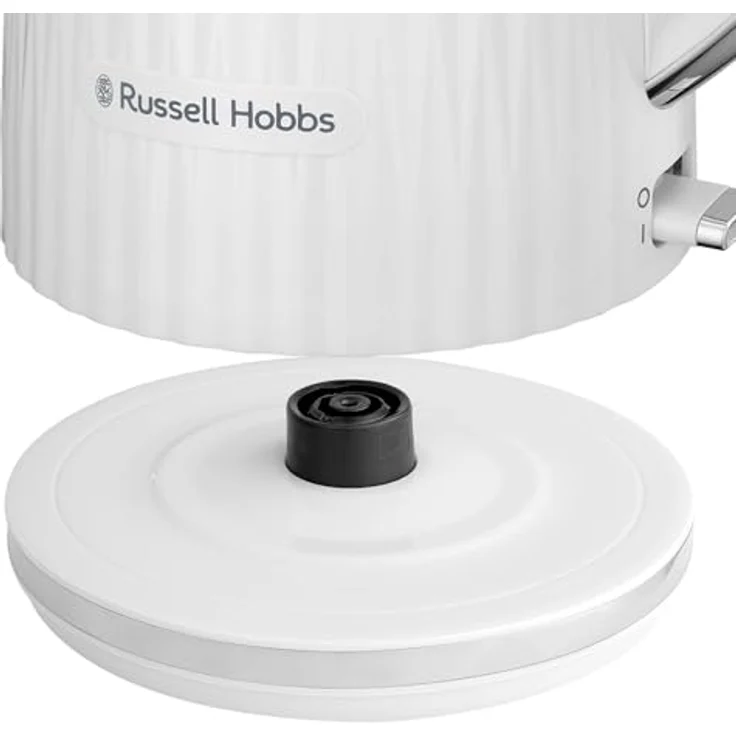 Russell Hobbs Wasserkocher Eden 27360-70, 1.7L, Deckelöffnung per Knopfdruck, herausnehmbarer Kalkfilter, leuchtender Schalter, Edelstahlakzente, Weiß, 2400W – Bild 3