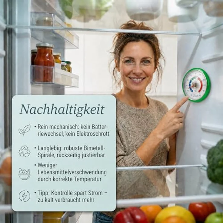 Lantelme Kühlschrankthermometer, 3-tlg. Set, selbstklebend, temperaturgenau -50° bis +50°C, Blau, hochwertige deutsche Herstellung – Bild 5