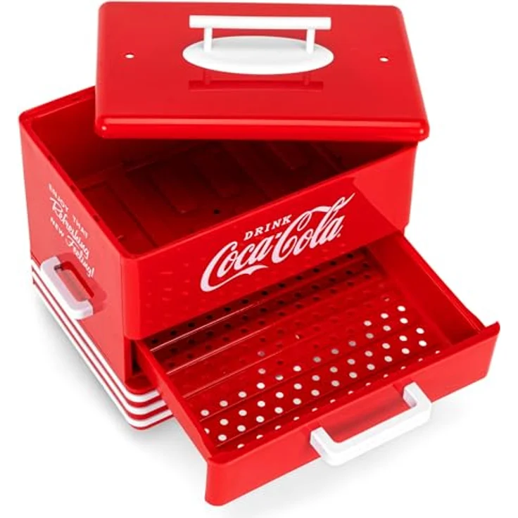 Salco Coca-Cola Hot Dog Maker - Dampfgarer und Brötchenwärmer im Diner-Stil, 24 Hot Dog Würstchen und 12 Brötchen Kapazität, Würstchen, Gemüse, Fisch, Knödel – Bild 4