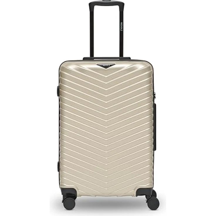 REDOLZ Ultraleicht Hartschalen Check-in Koffer | Mittelgroßer Trolley 43 x 28 x 66 cm | mit Dehnfalte 3 cm erweiterbar nur 3,4 kg | 4 Doppelrollen & TSA-Schloss (Essentials 18) rot – Bild 1