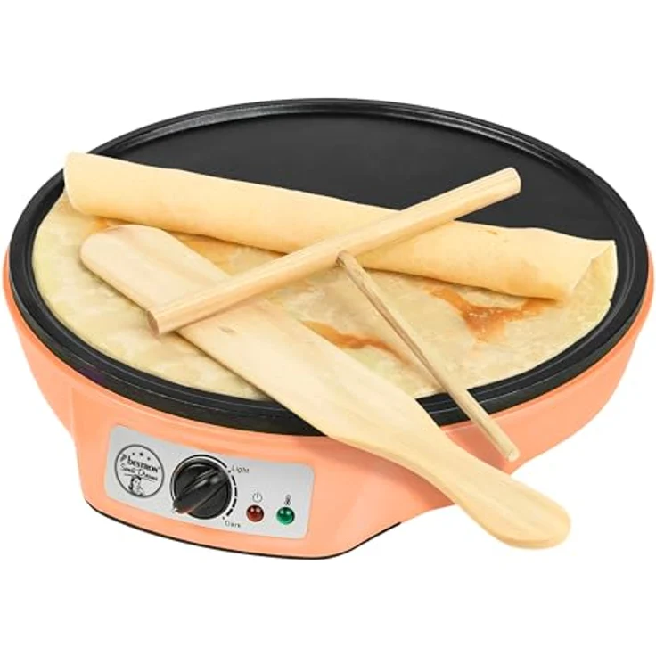 Bestron Crêpes Maker, Ø 30 cm, Antihaftbeschichtung, 1000 Watt, Sweet Dreams Kollektion, Orange – Bild 2
