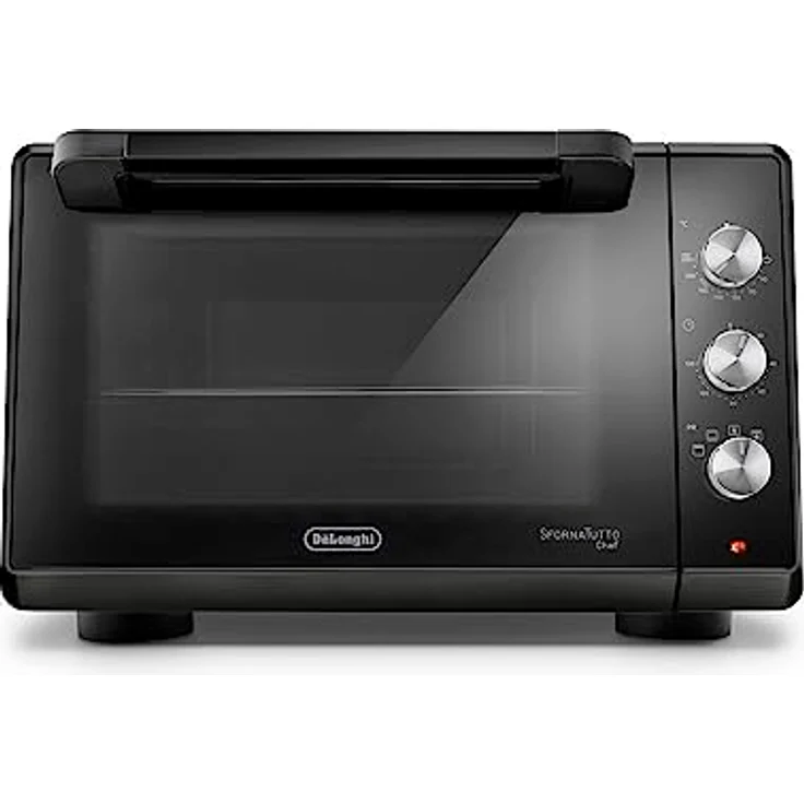 De'Longhi Chef EO34302 Elektrischer Umluftofen mit 5 Kochstufen, doppelte Glastür, Timer 120 Zoll, Kapazität 34 l, 2000 W, in Schwarz – Bild 1