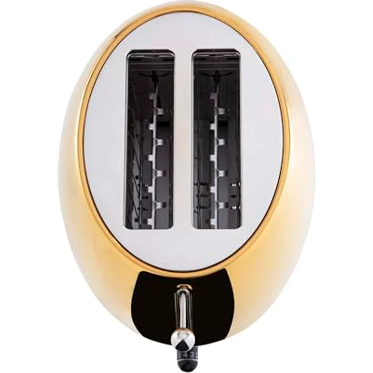 BUGATTI Romeo, Multifunktions-Design-Toaster aus Edelstahl, 7 Bräunungsstufen, 4 Funktionen, 870-1035 W, Glänzendes Goldgelb – Bild 3