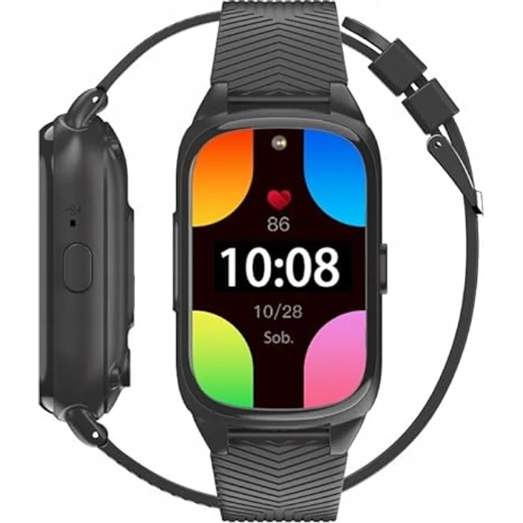 FOREVER Smartwatch ST-100 für Damen Herren, GPS-Smartwatch für Senioren mit SOS, 1,47 ” großer Touch-Farbbildschirm, Pulsmesser Schrittzähler mit Sturzerkennung - Schwarz – Bild 1