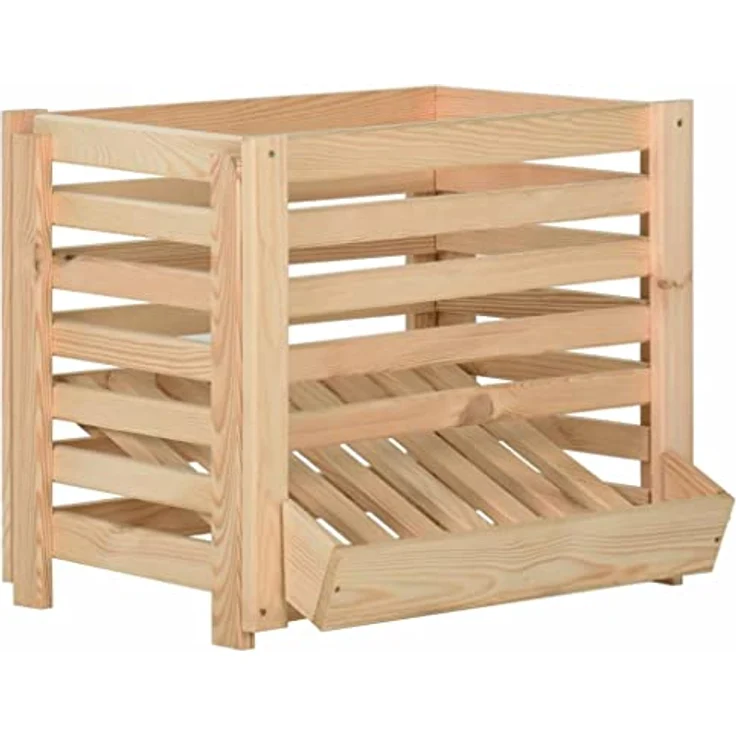 vidaXL Kiefernholz Massiv Kartoffelkiste Universalkiste für Lebensmittel 60x40x50cm, robust und stapelbar – Bild 1