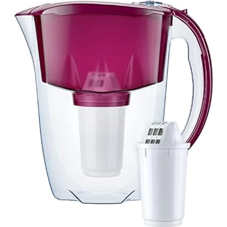 Aquaphor Prestige Cherry inkl. 1 A5 Filterkartusche-Komfort-Wasserfilter zur Reduzierung von Kalk, Chlor & weiteren Stoffen, Kunststoff, 2,8 l B202, 25.5 – Bild 2