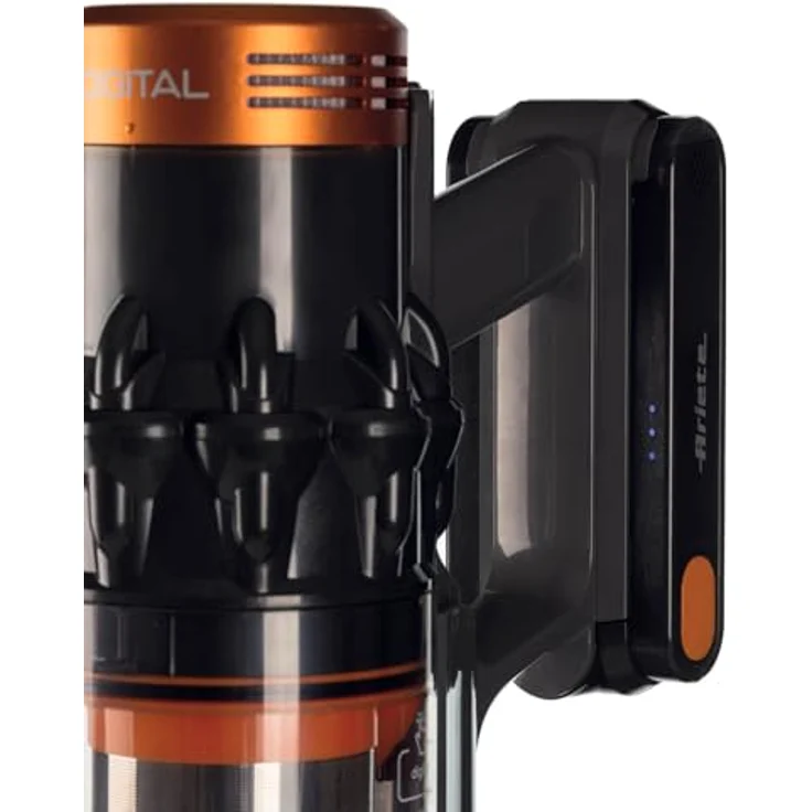 Ariete 2704, kabelloser Handstaubsauger mit 22 V Lithium Akku, motorisierte Bürste und digitalem Bedienfeld, orange – Bild 3