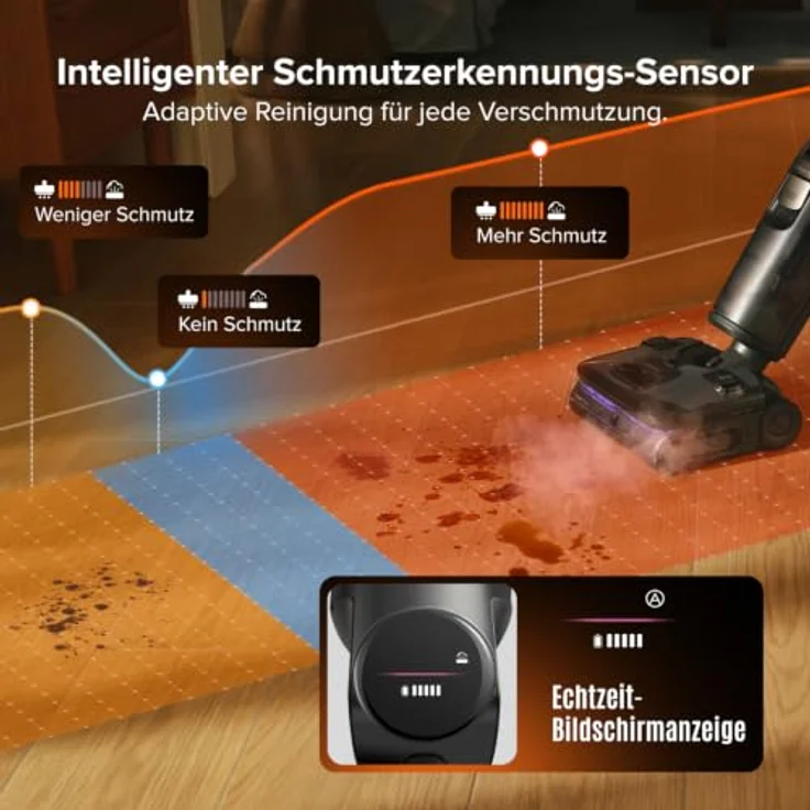 Roborock F25 Steam Set, Nass Trockensauger mit 25.000 Pa Saugkraft, 180 °C Dampfmopp und Hochtemperatur-Selbstreinigung – Bild 9