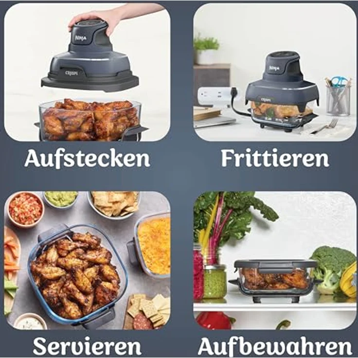 NINJA Crispi FN101EUGY, Heißluft Fritteuse mit LCD-Display und 4 voreingestellten Programmen, 3,8 l Fassungsvermögen – Bild 8