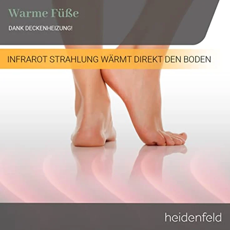 Heidenfeld Infrarot Deckenheizung mit Licht 390-800 Watt Infrarotheizung LED (640 Watt Warmweiß),  – Bild 3
