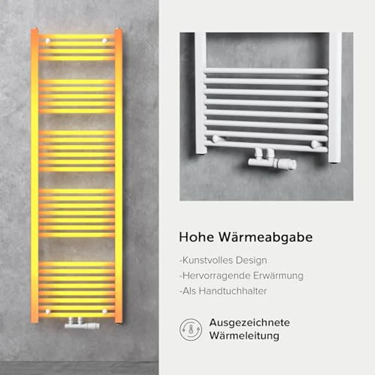 doporro Design Badheizung gerade 100x60cm Weiß Röhrenheizkörper Horizontal 2in1 Mittelanschluss oder Seitenanschluss – Bild 3