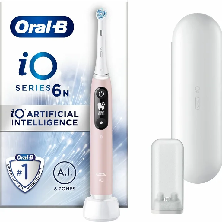Braun Elektrische Zahnbürste Oral-B iO6 Pink Sand, mit Mikrovibrationstechnologie und intelligenter Druckkontrolle