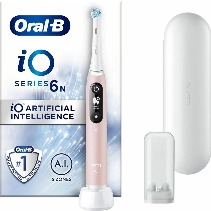 Braun Elektrische Zahnbürste Oral-B iO6 Pink Sand, mit Mikrovibrationstechnologie und intelligenter Druckkontrolle