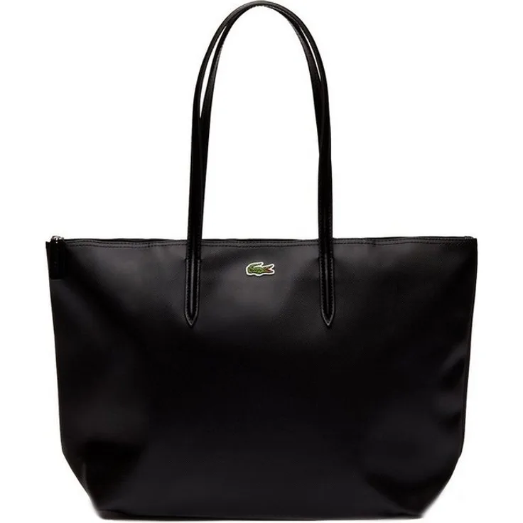 Lacoste Shopper Damen Tasche L SHOPPING BAG Schwarz, Henkeltasche mit strukturierter Oberfläche
