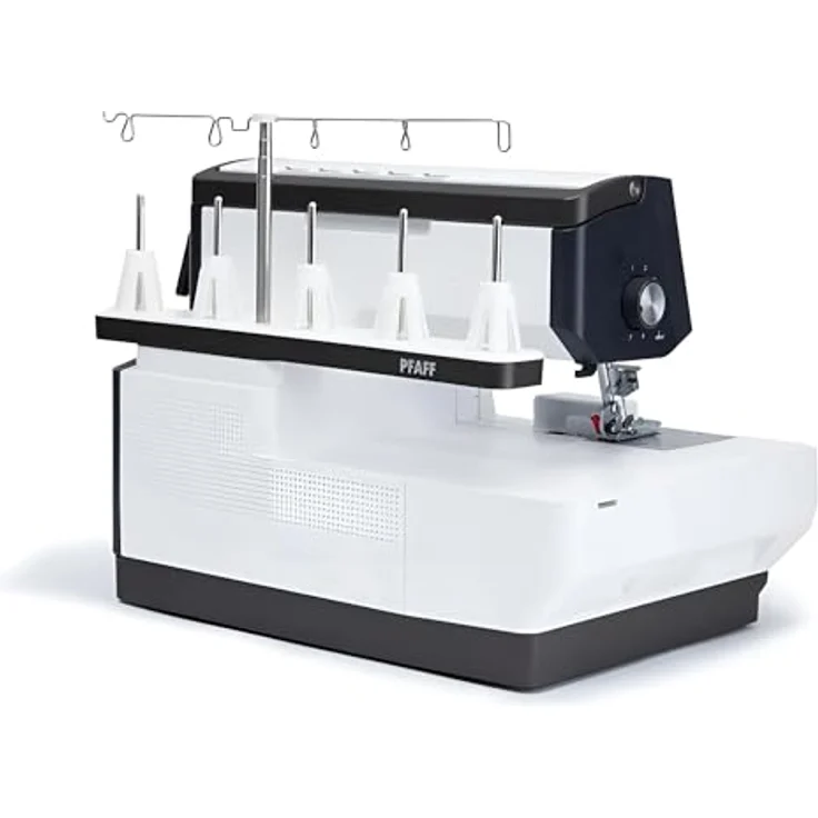 PFAFF admire air 6000, Overlock-Nähmaschine mit Electronic-One-Touch-Lufteinfädelung, 23 Stichen und großzügigem Nähbereich – Bild 3