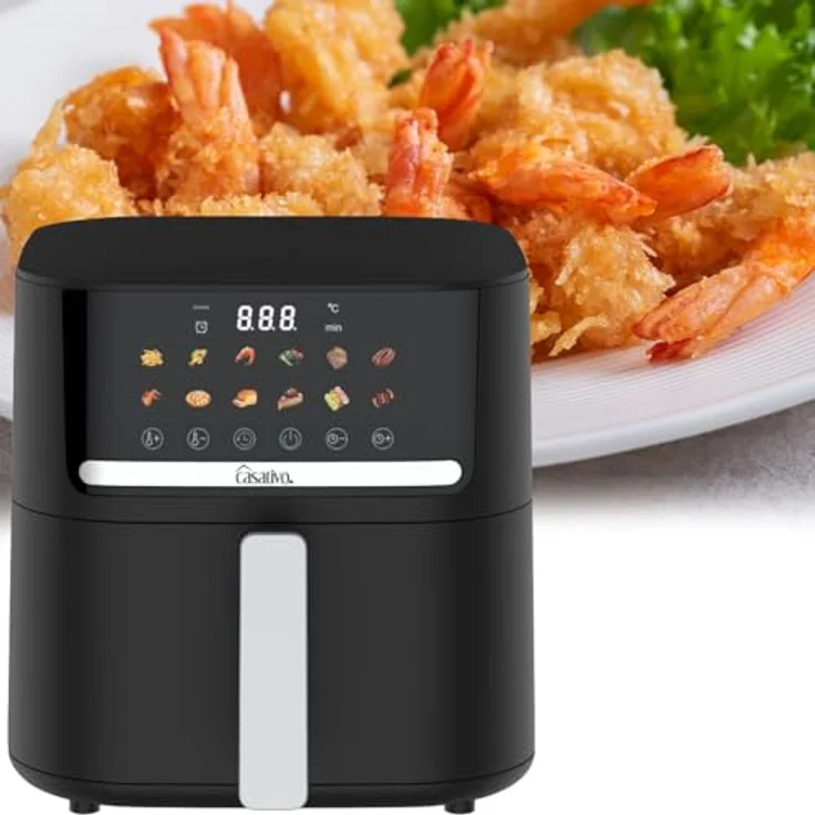 Casativo Heißluftfritteuse CH9693, 1600 W, 11 Programme, 6,5L Volumen, LED-Touch-Display – Bild 2