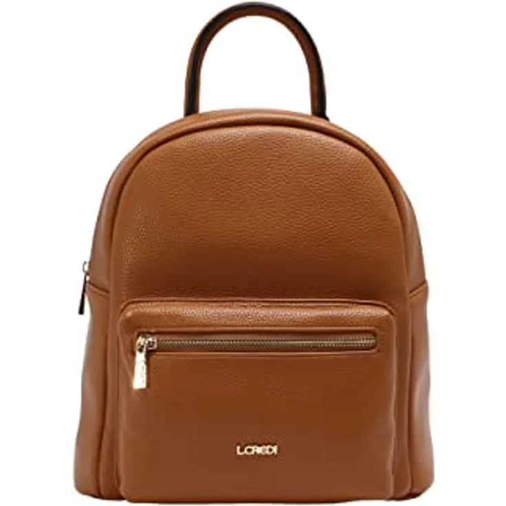 L.Credi Budapest City Rucksack, 28 cm, Kunstleder, braun, 28 x 13 x 23 cm – Bild 6