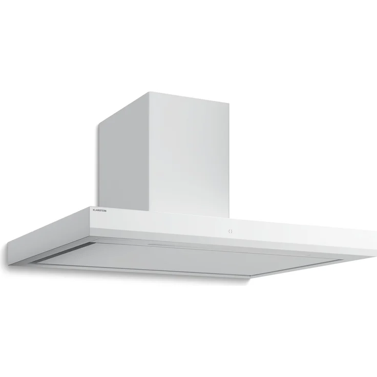 Klarstein Velaire Dunstabzugshaube 90 cm, 595 m³/h, A++, Touch-Bedienung, LED-Beleuchtung, leise, Aluminium- & Aktivkohlefilter, Wandhaube, Weiß