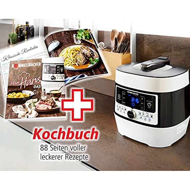 Rommelsbacher Elektrischer Dampfdruck- & Multikocher MD 1000 'MeinHans' Das Original, 14 Automatik-Programme, von 40 °C bis 170 °C regelbar, 2 Dampfdruckstufen, antihaftbeschichteter 6 Liter Topf, 1200 Watt – Bild 4