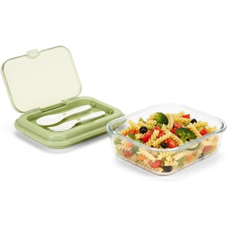 Cheffinger Lunchbox aus Glas - 1L, auslaufsicher, hitzebeständig, inkl. Besteck für Schule & Büro – Bild 4