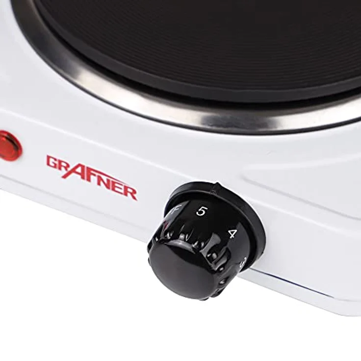 Grafner KP10877 Kochplatte einzel 1000 Watt mit klappbaren Griffen Weiß – Bild 7