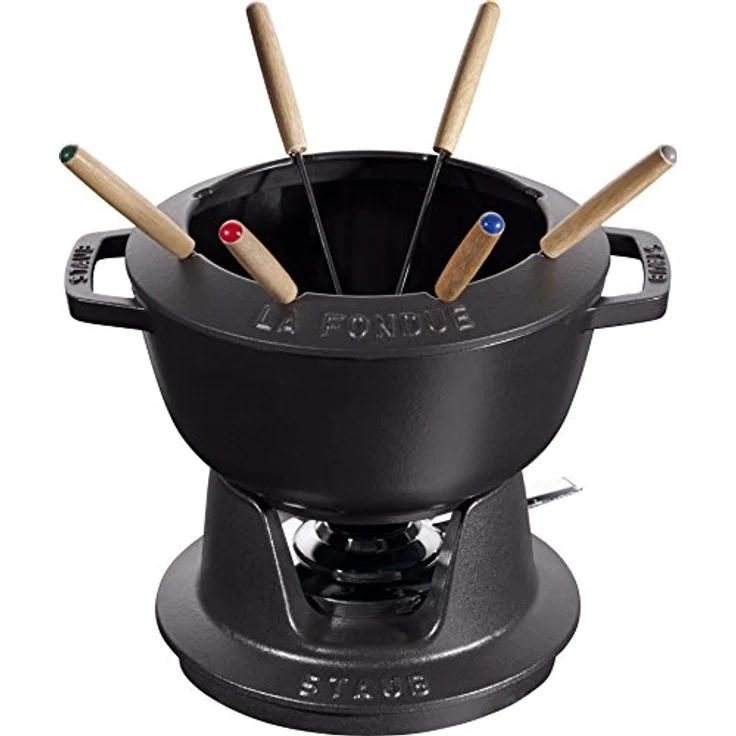 Staub 14002023 Fondue-Set, Induktionsgeeignet, Gusseisen, Schwarz – Bild 3