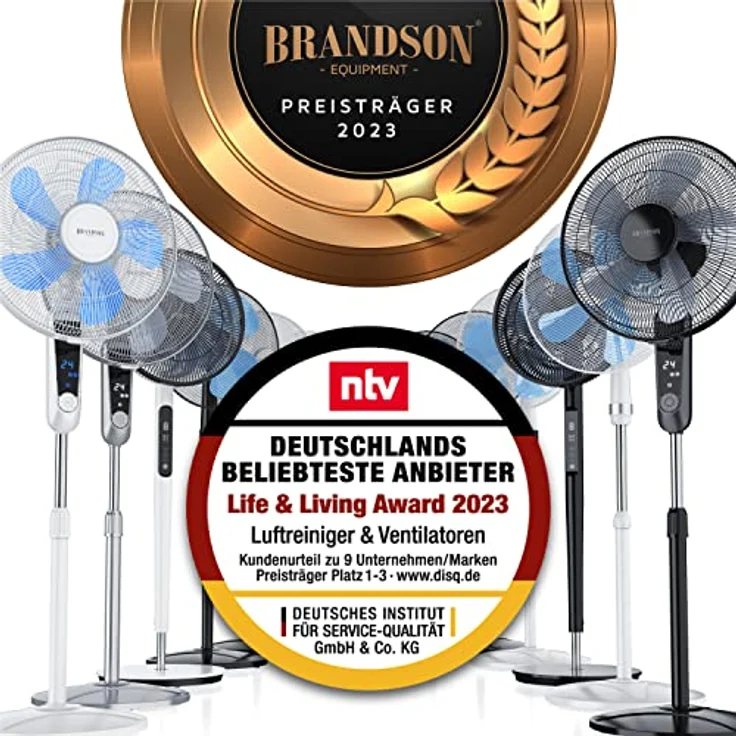 Brandson Standventilator mit Fernbedienung Standlüfter - Ventilator höhenverstellbarer Standfuß - – Bild 2