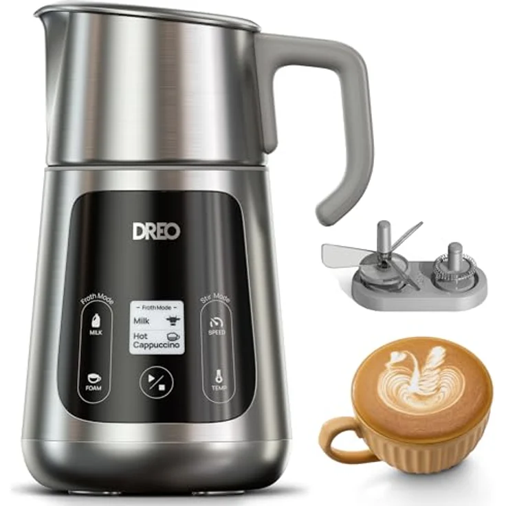 Dreo BaristaMaker, All-in-1 Milchaufschäumer für Latte Art-Niveau Mikrofoam, 27oz/800ml Elektrischer Milchwärmer mit über 30 Getränken, Spülmaschinenfest – Bild 1