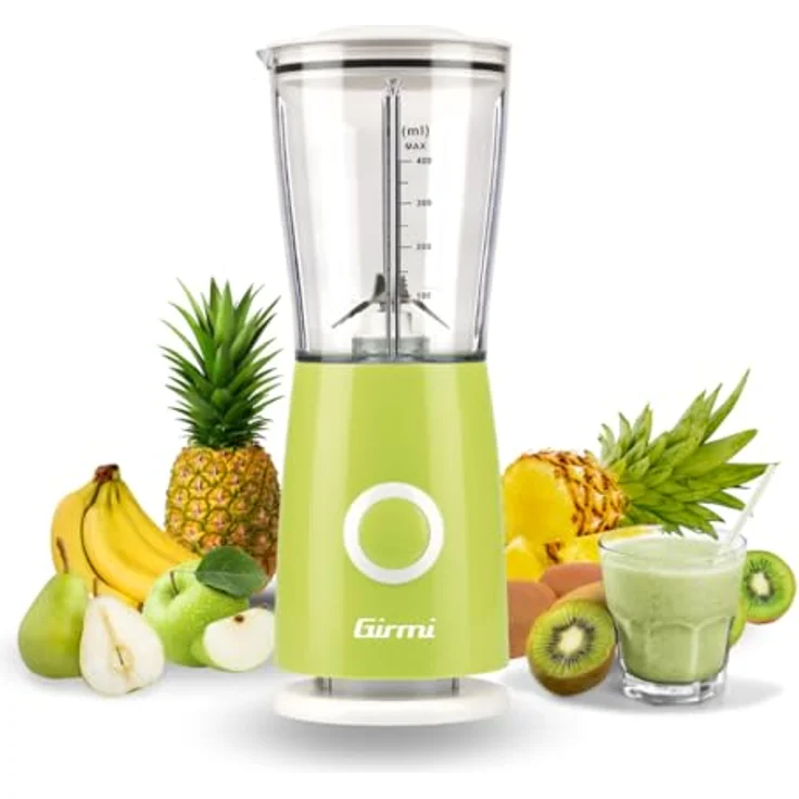 Girmi FR03 Elektrischer Standmixer, 170 W, 0,5 Liter, Kunststoff, Grün, mit Pulsefunktion und Edelstahlklingen – Bild 2