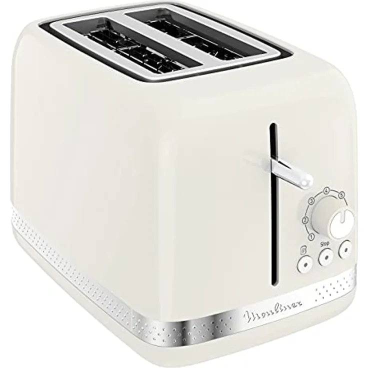 Moulinex LT300 Toaster Soleil Toaster, 7 Bräunungsstufen, Stoppfunktion, Auftauen, Aufwärmen, variable Fächerbreite, Zangenzubehör, elfenbein