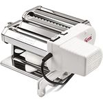 Girmi IM91 Nudelmaschine, elektrische Pastamaschine mit Edelstahlgestell, 5 Formaten und variabler Dickenanpassung, Weiss/Silber