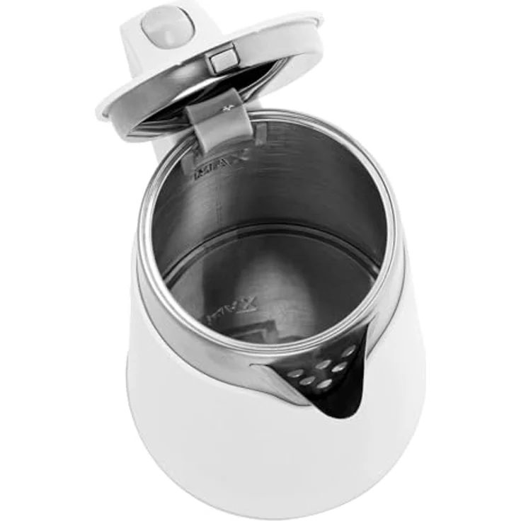 Adler - Kompakter Edelstahl Wasserkocher 0,6 L - Elektrischer Mini Reisewasserkocher Weiß - Kabellos und Schnellkochend - Ideal für Camping und Unterwegs - Intelligenter Kettle für ältere Menschen – Bild 4