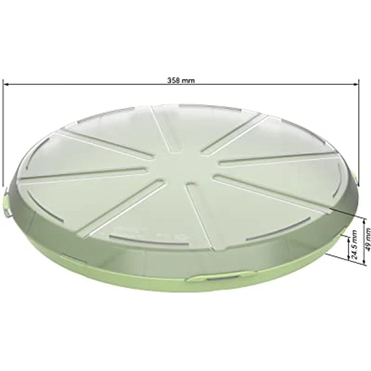 elasto Pizzabox 'ToGo', BPA-freie und wiederverwendbare Kunststoff-Aufbewahrungsbox aus recycelbarem Material, geselliges grün/transparent – Bild 4