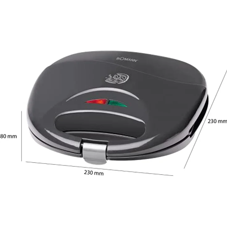 Bomann ST 5016 CB Sandwich-Toaster mit Antihaftbeschichtung und Überhitzungsschutz, grau – Bild 6