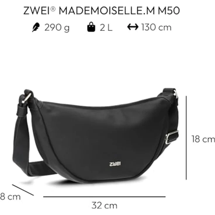 Zwei Mademoiselle.M Umhängetasche, 32 cm, stilvolle Handtasche für jeden Anlass – Bild 2