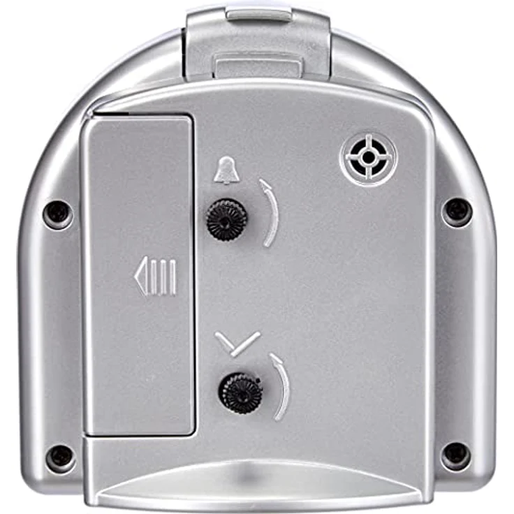 Technoline Quarzwecker Modell SD, analoger Wecker mit nachtleuchtenden Zeigern, silber – Bild 3