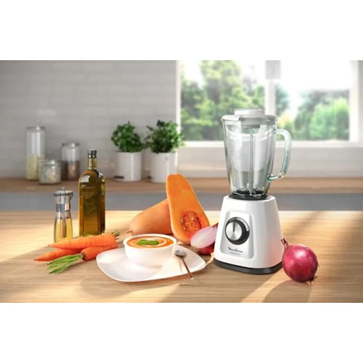 Moulinex Blendforce Cristal LM430110 Standmixer mit Glasaufsatz, 800 W, 4 Klingen mit Eiszerkleinerfunktion, 3 Geschwindigkeiten, einfache Reinigung und thermoresistenter 1,75-l-Glaskrug – Bild 4