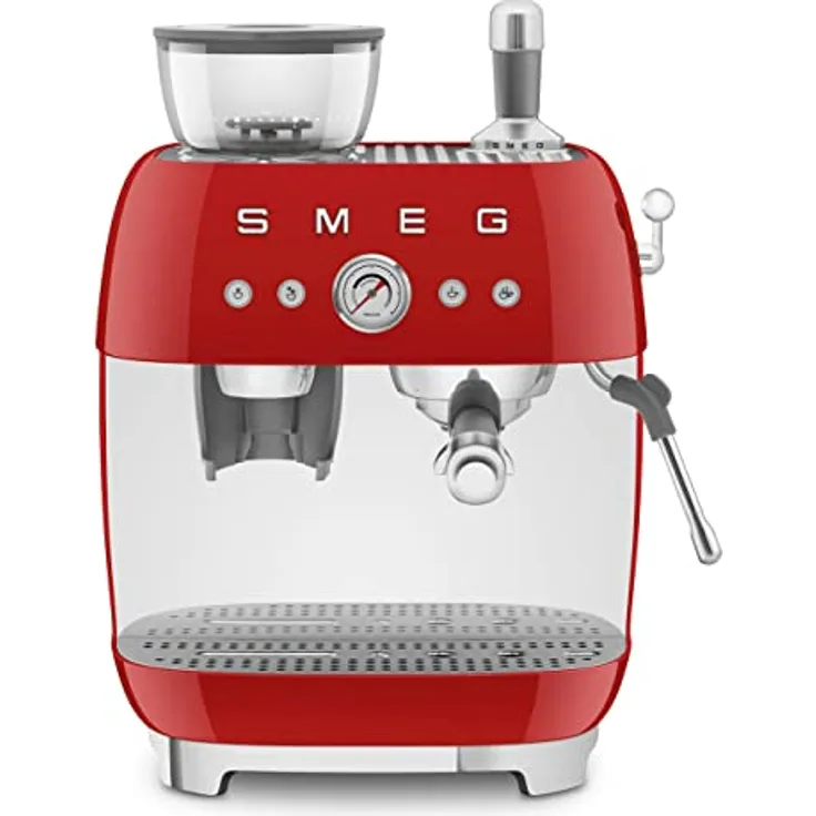 Smeg EGF03RDEU Espressomaschine, Kaffeevollautomat 50s Style, rot