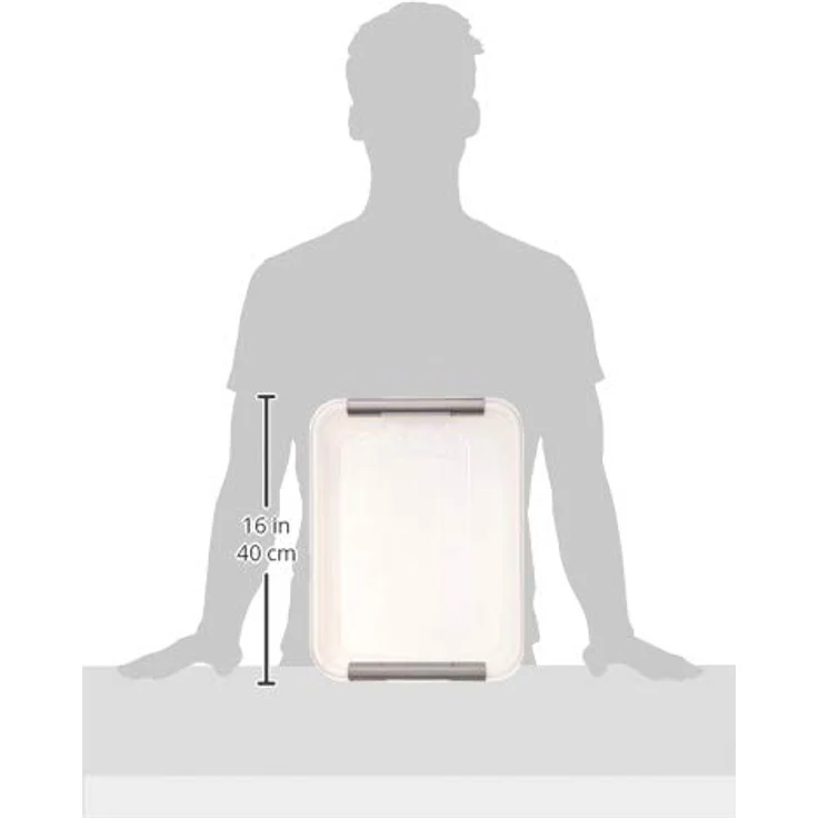 Allibert Aufbewahrungsbox "Praktische, Plus" mit Deckel 12l in transparent/silber, 40 x 29 x 15 cm – Bild 3