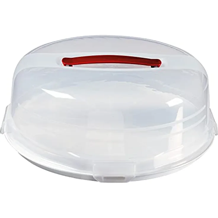 Curver Chef@Home Kuchenbox (für Flache, runde Kuchen), transparent/weiß