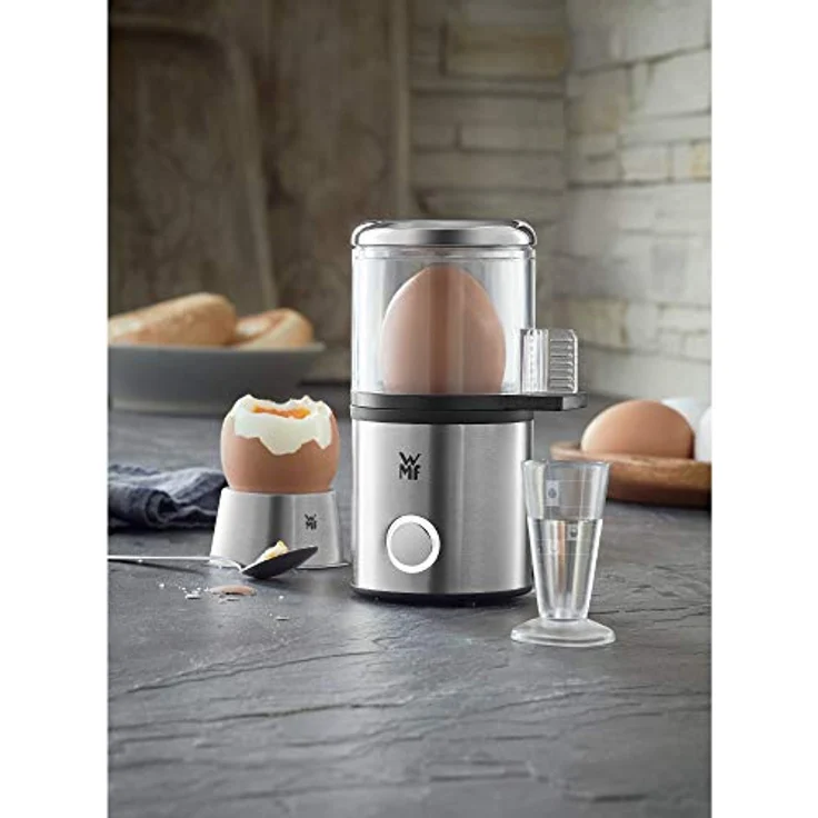 WMF KÜCHENminis 1-Ei-Eierkocher My Egg, mit Eierbecher, Cromargan matt, platzsparend, mit Härtegradeinstellung, 56 W – Bild 2