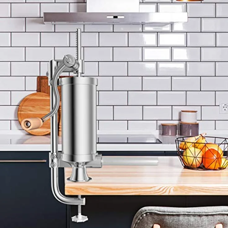 COSTWAY Wurstfüllaufsatz 3L Wurstfüller Wurstfüllmaschine mit 4 Füllrohren, Aluminium/Kunststoff, silber – Bild 3