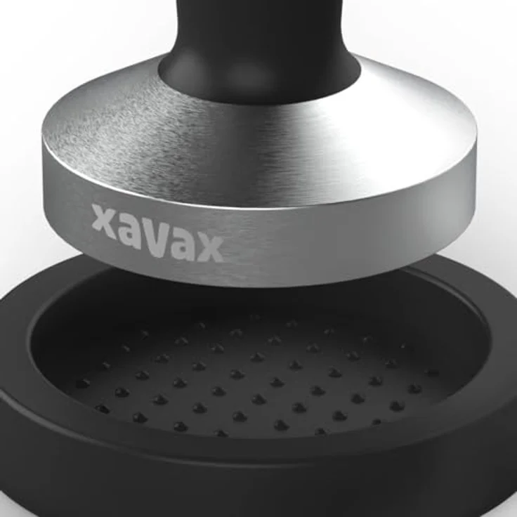 Xavax Tamping-Set 58 mm, Edelstahl mit rutschfester Tampermatte, Schwarz, Zubehör für Kaffeemaschinen – Bild 4
