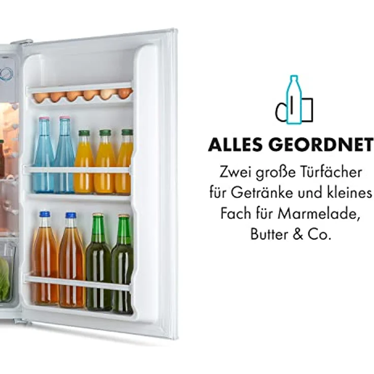 Klarstein Spitzbergen Uni, Kühlschrank mit beschreibbarer Tür, Gefrierfach und 90 l, Weiß – Bild 5