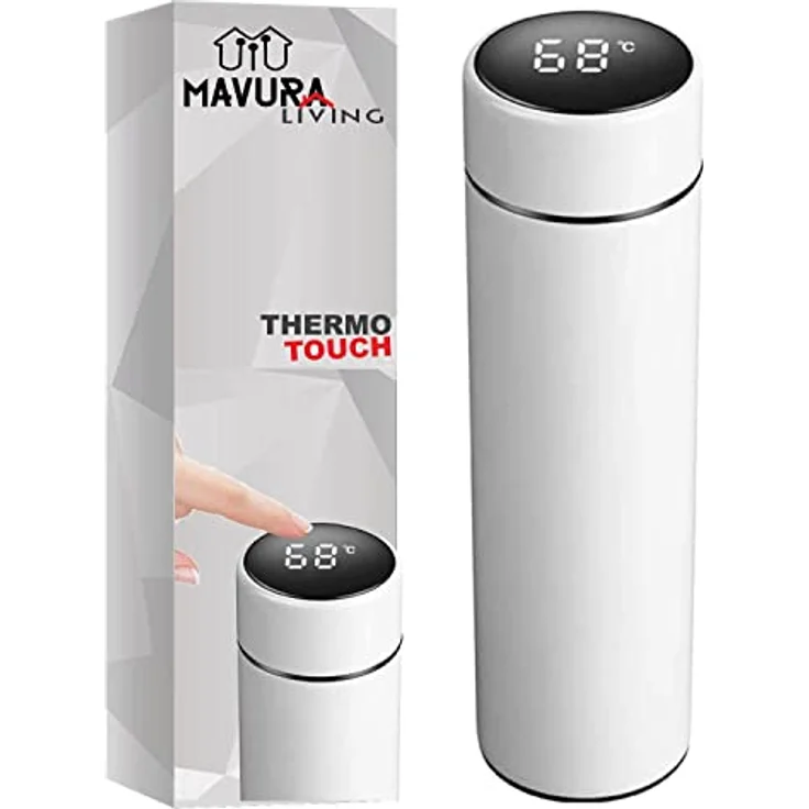 ThermoTouch Smarte Thermoskanne Edelstahl Thermosflasche Kaffeekanne Teekanne Isolierflasche LED Temperaturanzeige - Preisvergleich – Bild 1