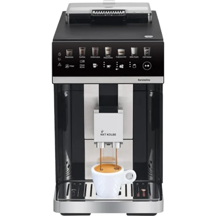 KKT KOLBE Kaffevollautomat Barista One, 15 Bar, 7-stufiges Mahlwerk, Touchscreen, Milchbehälter und Milchschaumdüse, 2 Tassen, automatische Reinigung – Bild 4