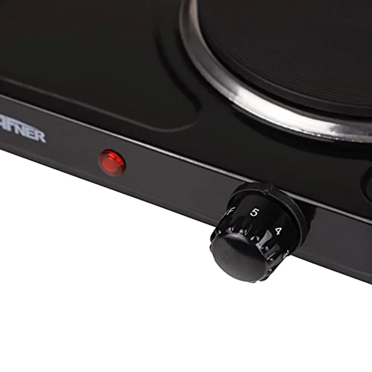 Grafner KP10880 Kochplatte doppelt 2000 Watt mit klappbaren Griffen Schwarz – Bild 5